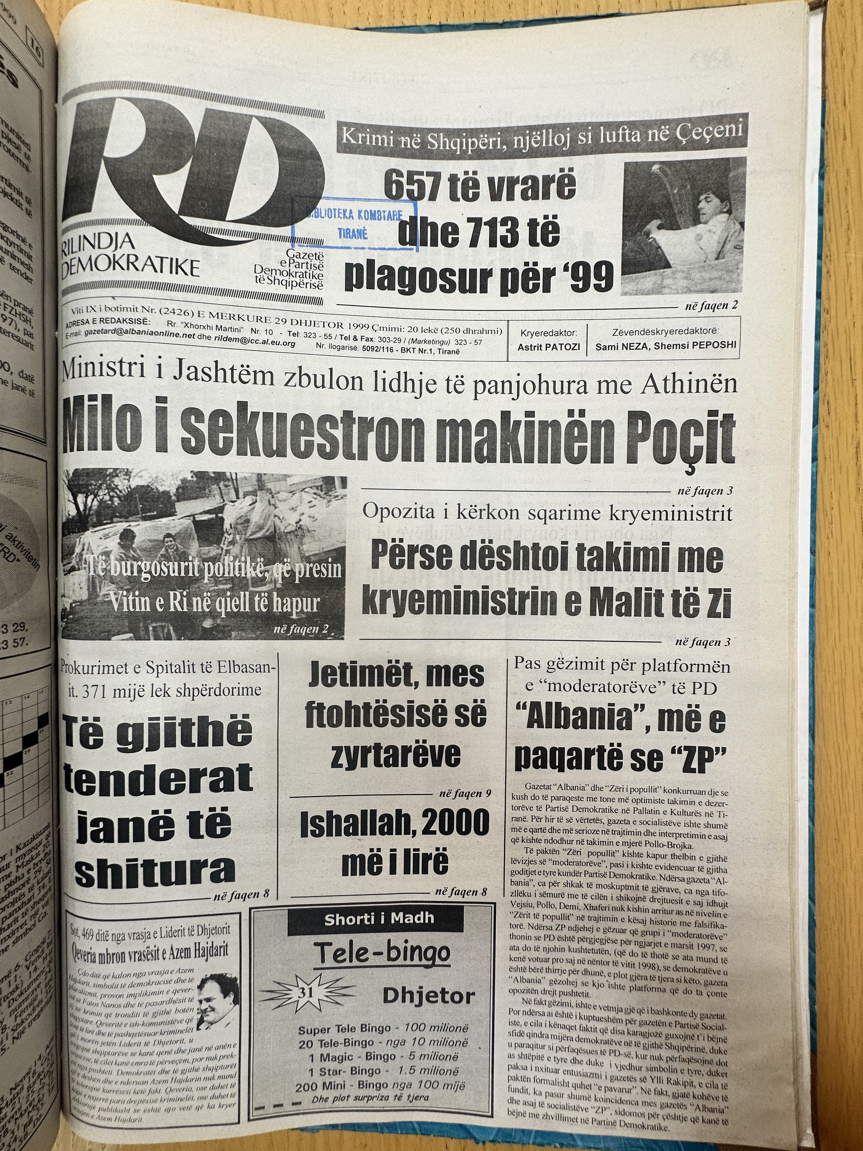 Rilindja Demokratike 1999-11-29